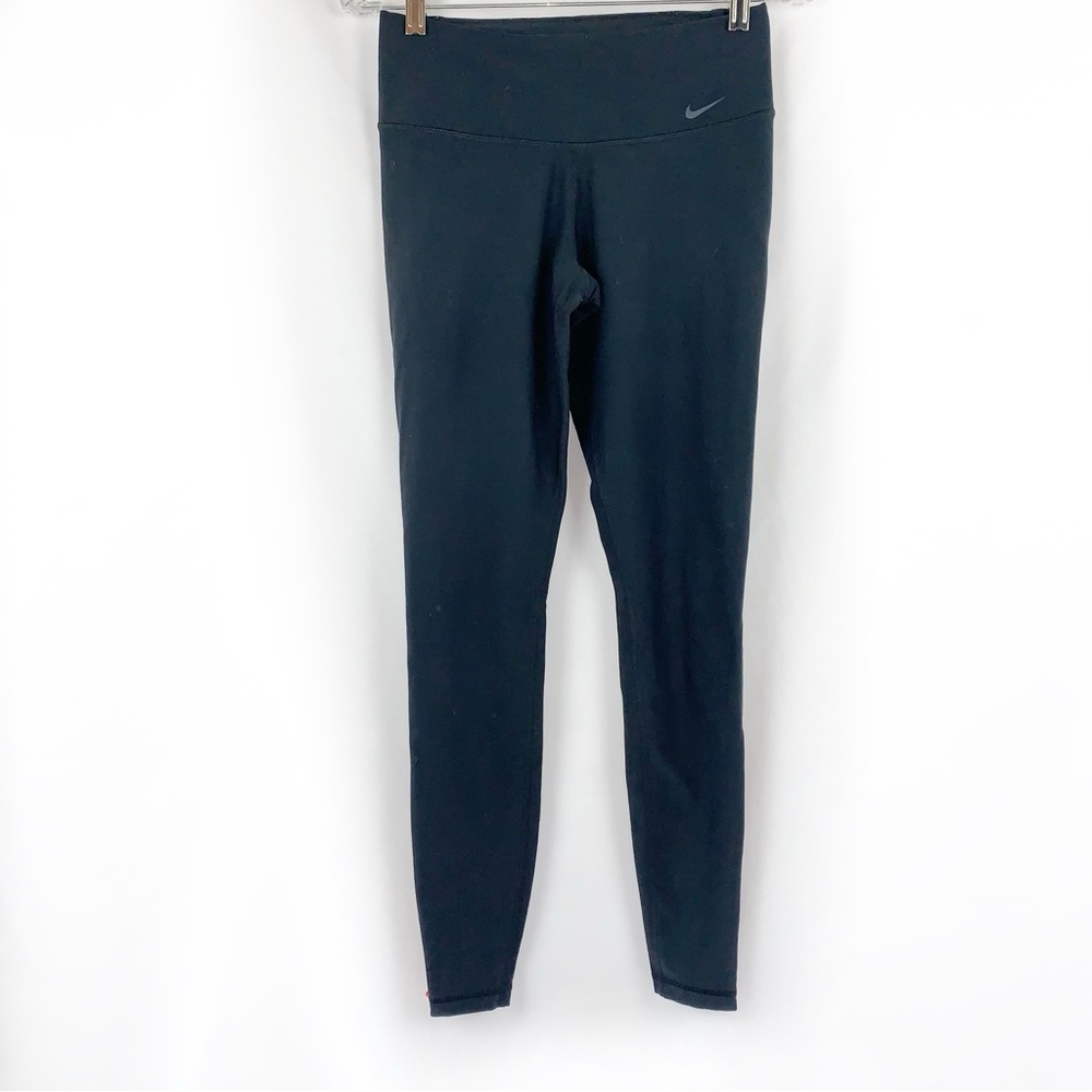 Nike Dri-FIT Black Athletic Leggings Red Zip